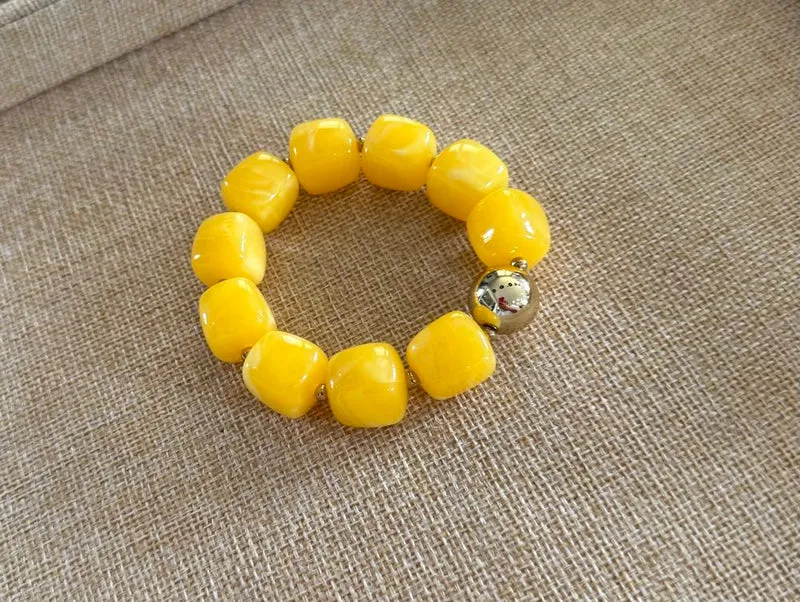 Bracelet élastiqué Milan jaune