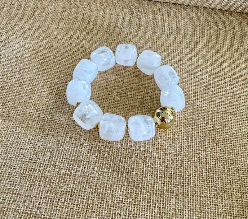 Bracelet élastiqué Milan blanc