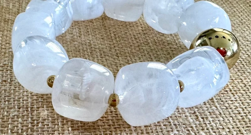 Bracelet élastiqué Milan blanc