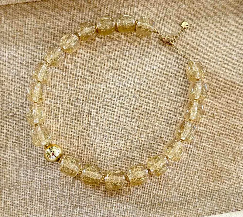 Collier Milan pailleté doré