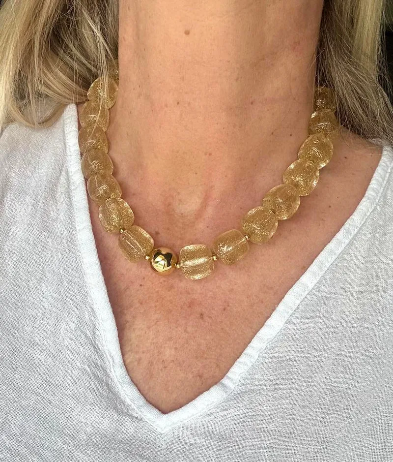 Collier Milan pailleté doré