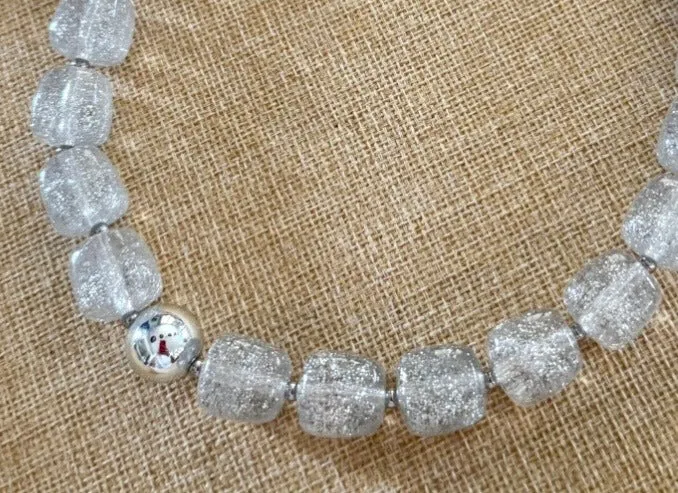 Collier Milan pailleté argenté