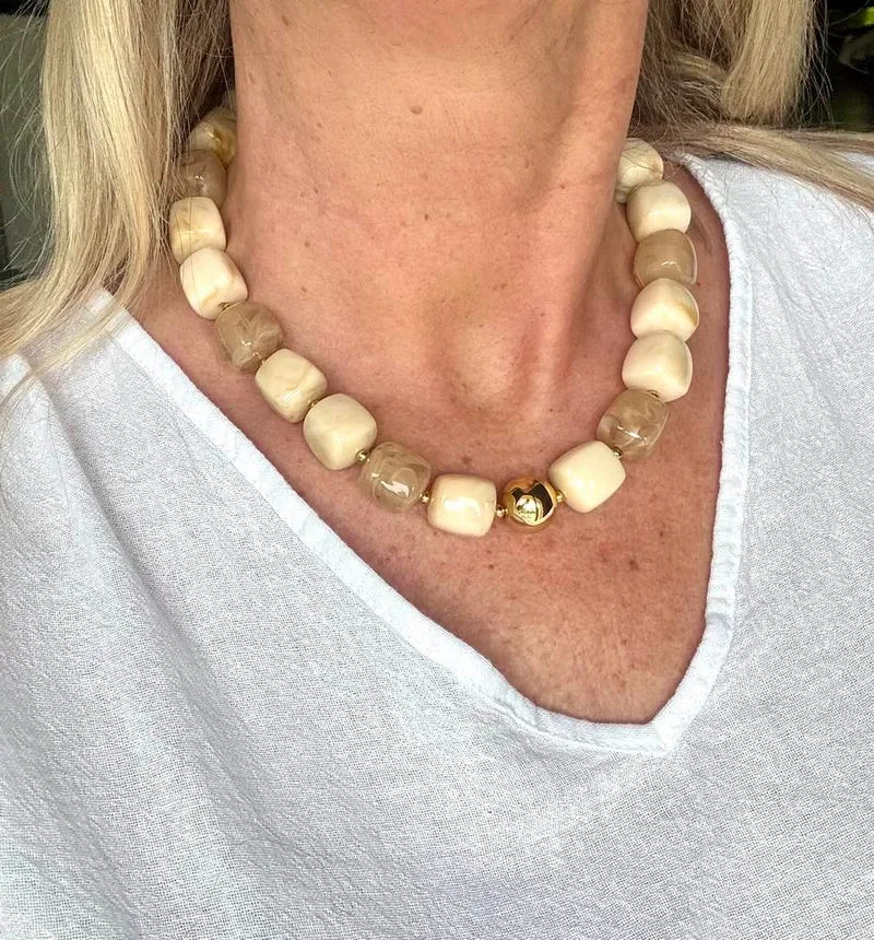 Collier Milan beige/taupe