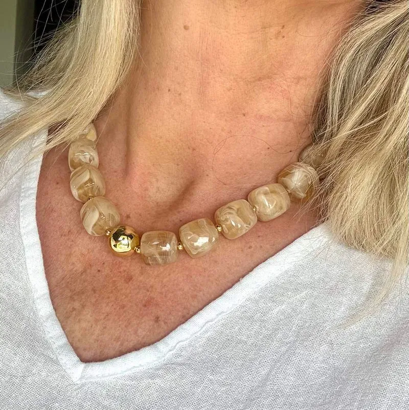 Collier Milan beige