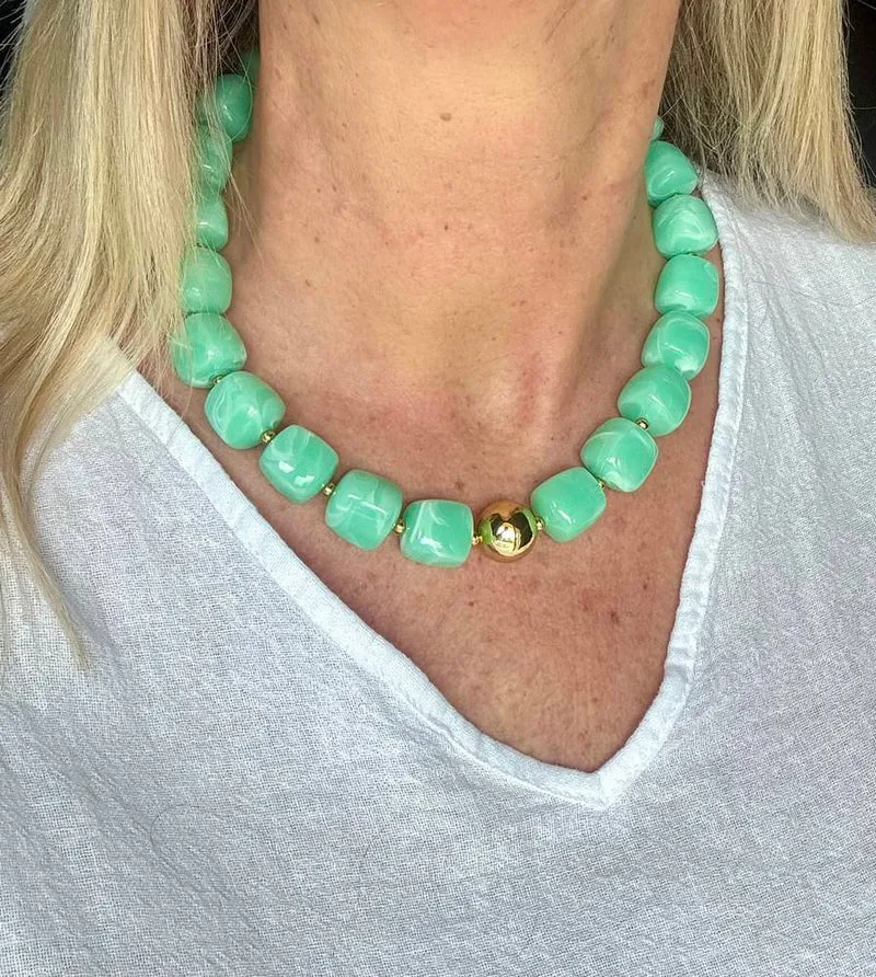Collier Milan vert d'eau