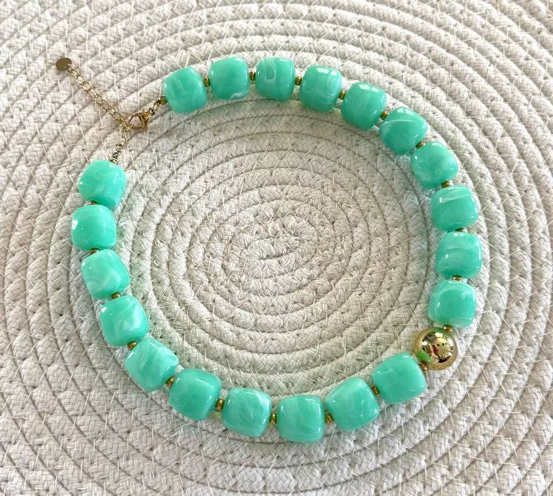 Collier Milan vert d'eau