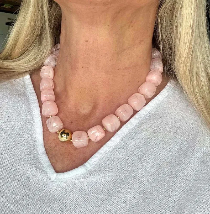 Collier Milan rose pâle