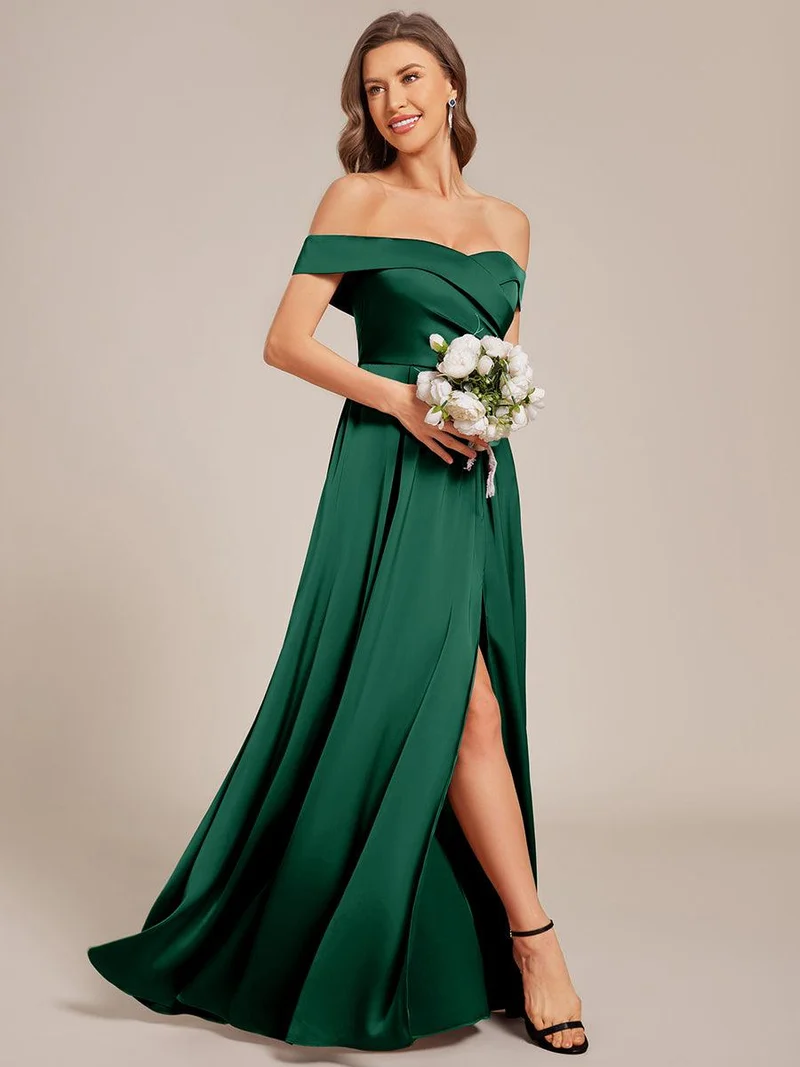 ever SKYE|Robe de demoiselle d'honneur en satin à épaules dénudées et à lacets dans le dos