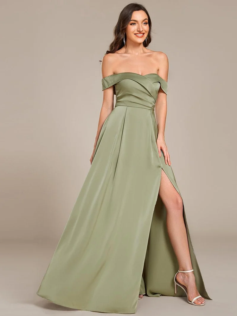 ever SKYE|Robe de demoiselle d'honneur en satin à épaules dénudées et à lacets dans le dos