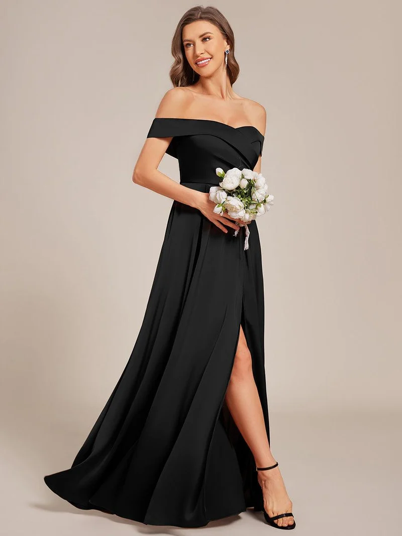 ever SKYE|Robe de demoiselle d'honneur en satin à épaules dénudées et à lacets dans le dos
