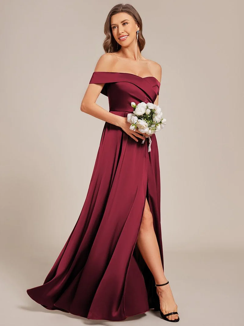 ever SKYE|Robe de demoiselle d'honneur en satin à épaules dénudées et à lacets dans le dos
