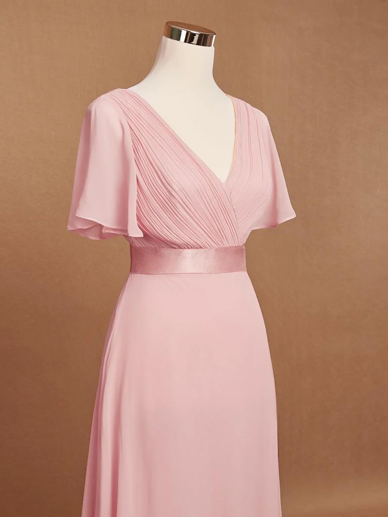 ever MONICA|Robe de soirée de mariage élégante en mousseline taille haute