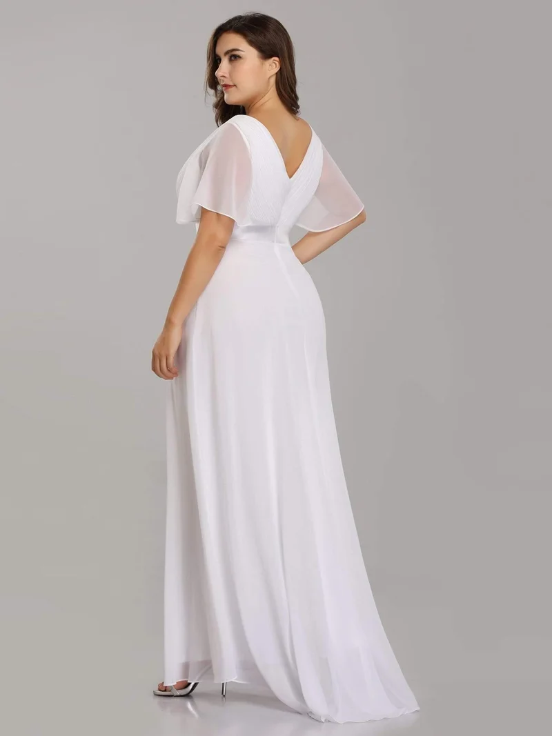 ever MONICA|Robe de soirée de mariage élégante en mousseline taille haute