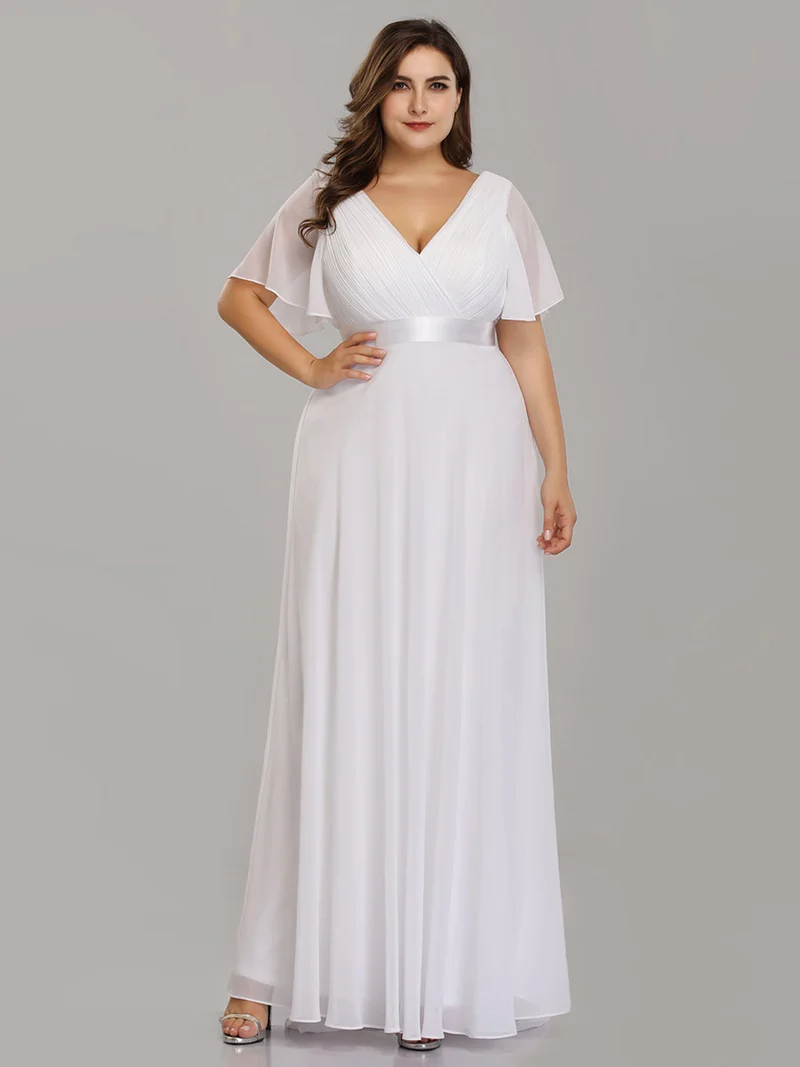 ever MONICA|Robe de soirée de mariage élégante en mousseline taille haute