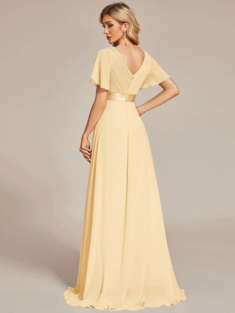 ever MONICA|Robe de soirée de mariage élégante en mousseline taille haute