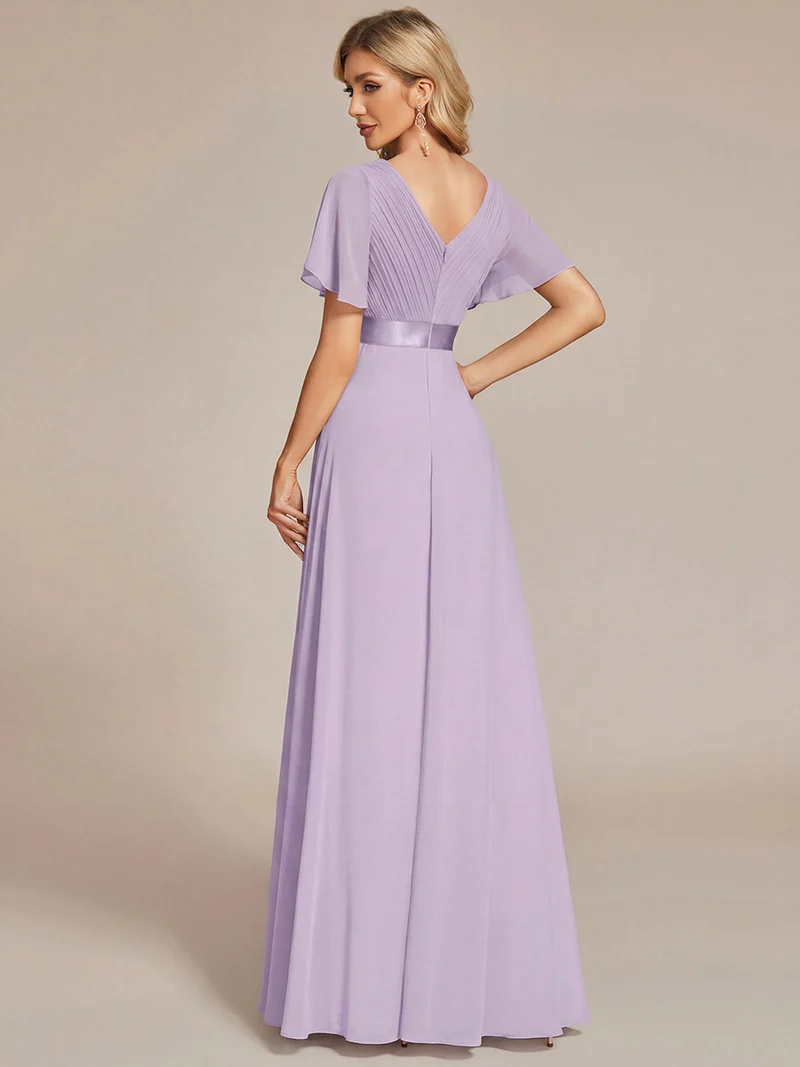 ever MONICA|Robe de soirée de mariage élégante en mousseline taille haute