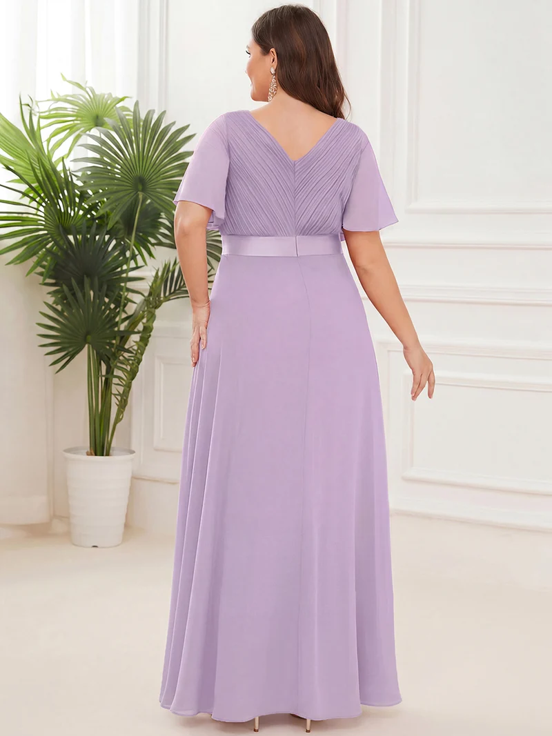 ever MONICA|Robe de soirée de mariage élégante en mousseline taille haute