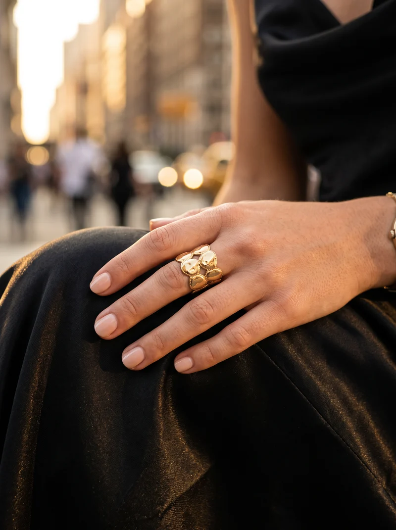 Bague Écailles Dorée