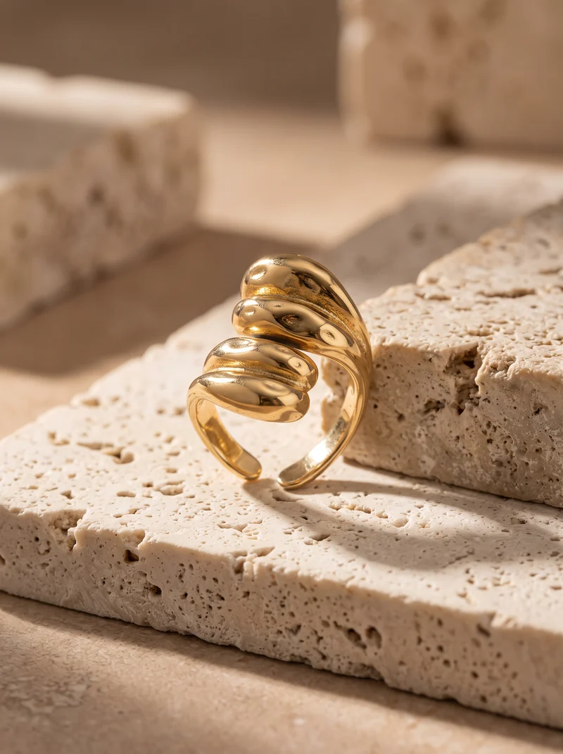 Bague Sculpturale Dorée