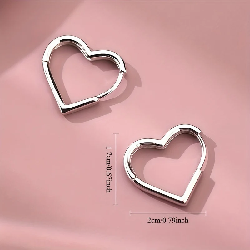 Boucles d'oreilles en cœur doré en acier inoxydable