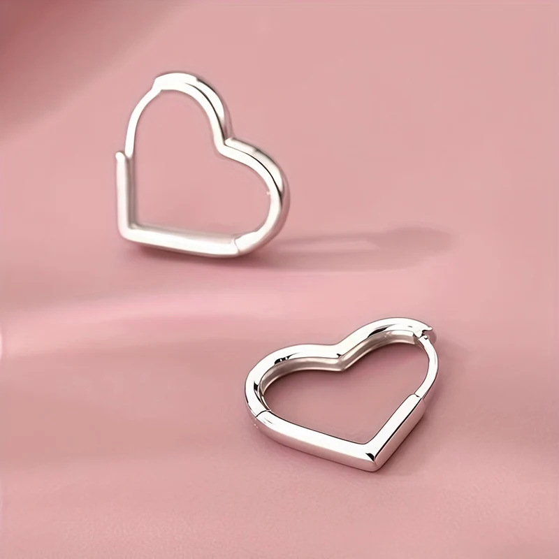Boucles d'oreilles en cœur doré en acier inoxydable