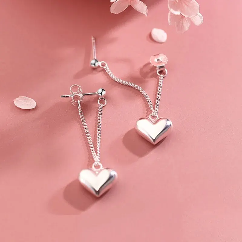 Boucles d'Oreilles Anciennes en Forme de Cœur Géométrique
