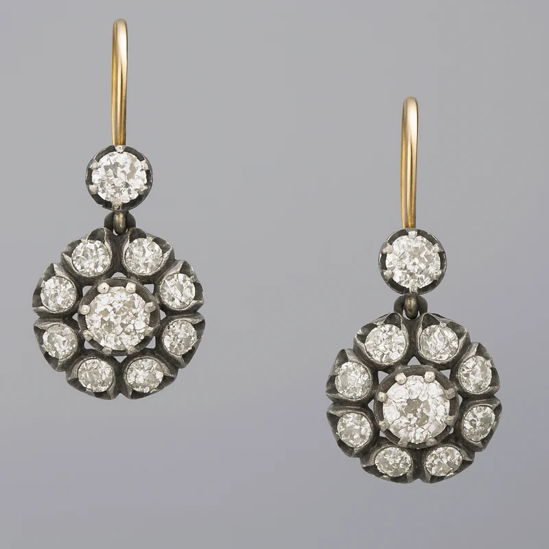 Boucles d'Oreilles Pendantes Vintage avec Pierres Précieuses