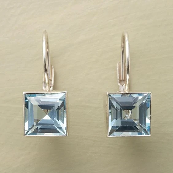 Boucles d'oreilles intemporelles en verre bleu Harvest