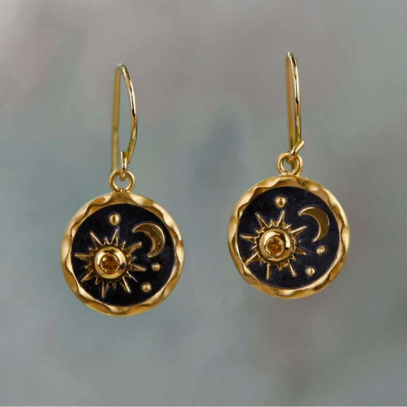 Boucles d'oreilles Boho Soleil et Lune