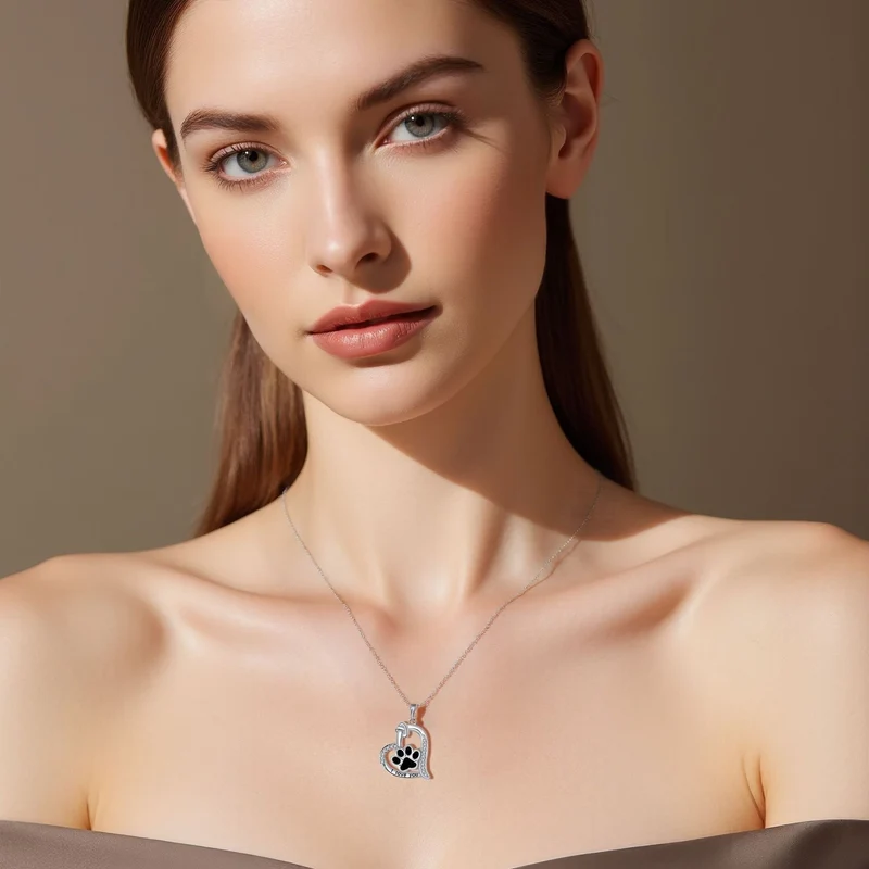 Collier avec Pendentif Empreinte de Patte