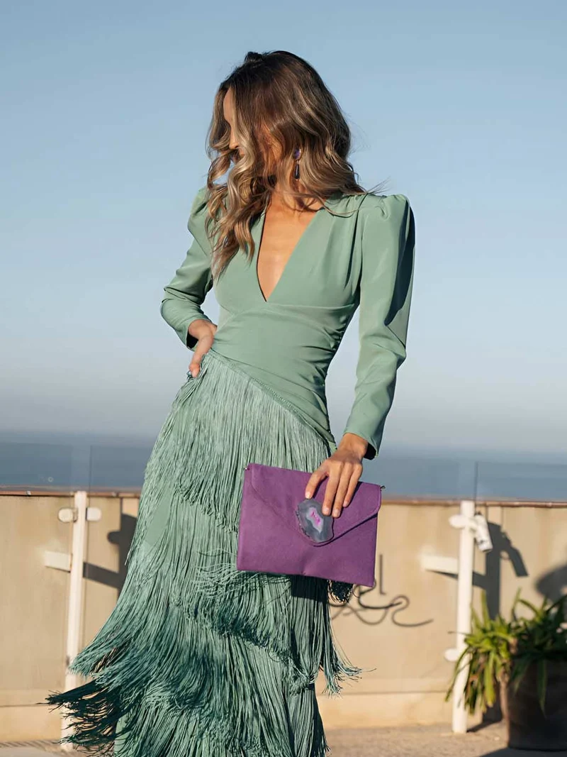 Robe Évasée en Franges Élégantes - Maison Claire et Sylvie