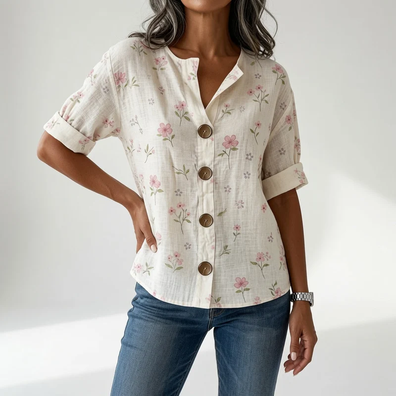 Loréssine™ — Blouse florale élégance quotidienne raffinée