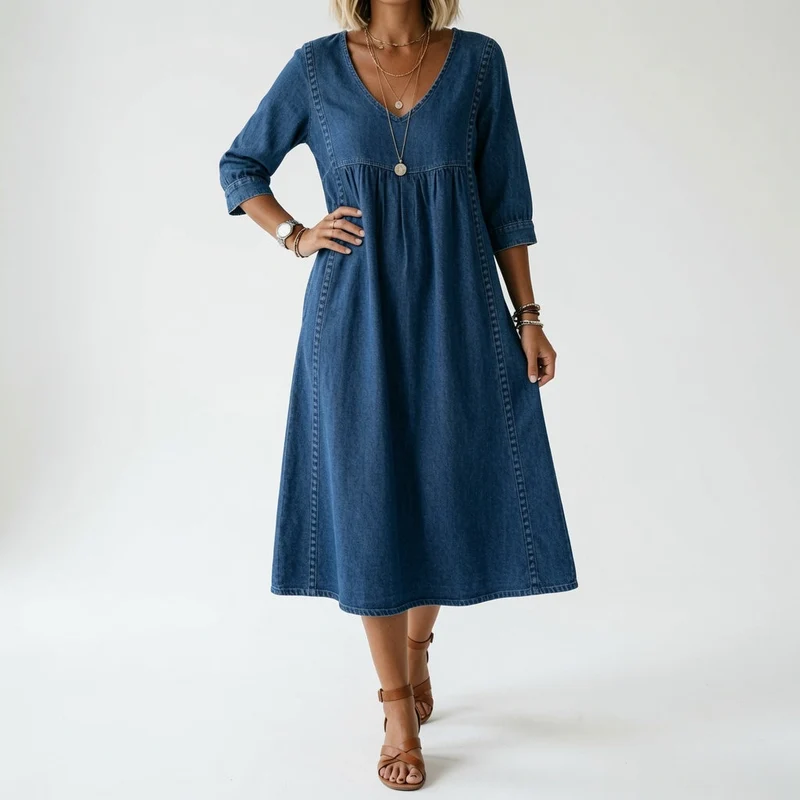 Éléonisse™ — Robe midi fluide élégance naturelle