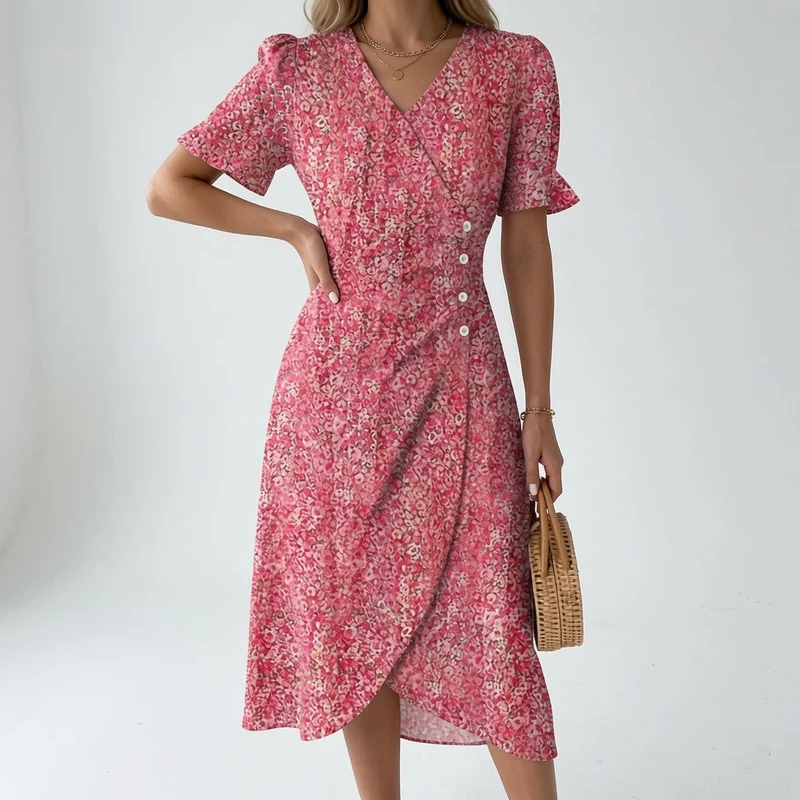 Maësylia™ — Robe portefeuille florale élégance estivale