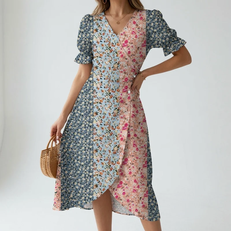 Maësylia™ — Robe portefeuille florale élégance estivale