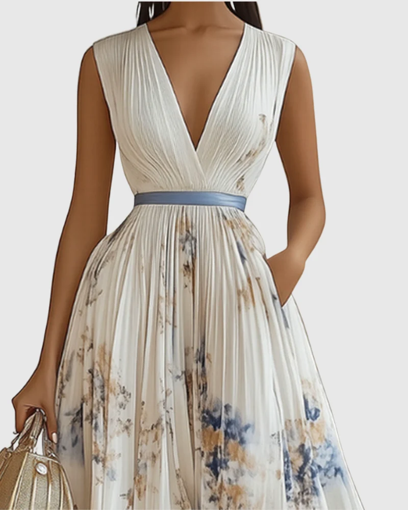 Siena™ - Robe Maxi Plissée Élégante