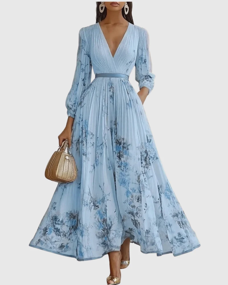 Siena™ - Robe Maxi Plissée Élégante