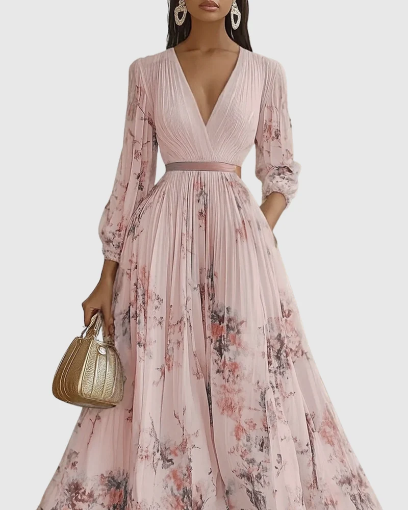 Siena™ - Robe Maxi Plissée Élégante
