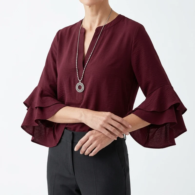 Mélorisse™ — Blouse fluide manches volantées élégantes