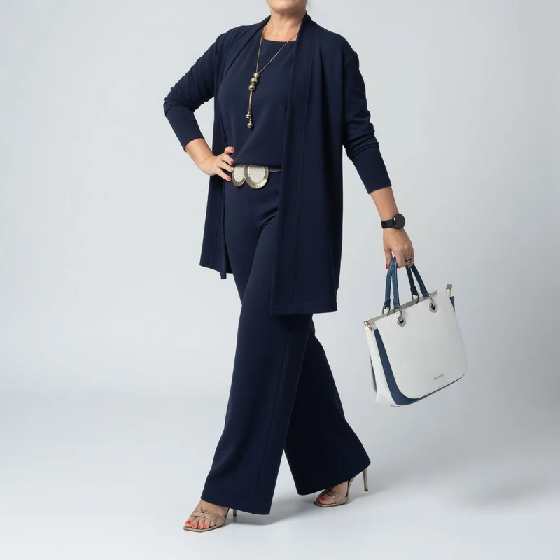 Élégantine™ — Ensemble trois pièces cardigan pantalon chic
