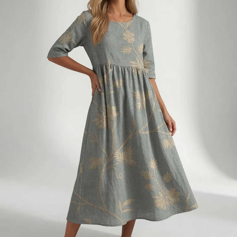 Santorine™ — Robe maxi fleurie col V fluide