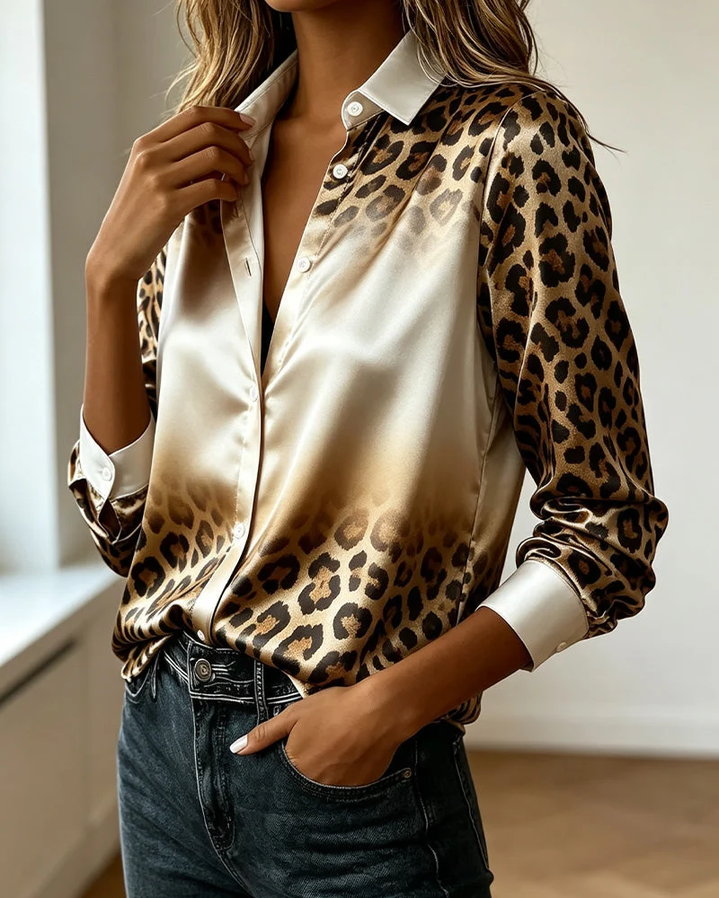 Chemise Revers Ombre Léopard