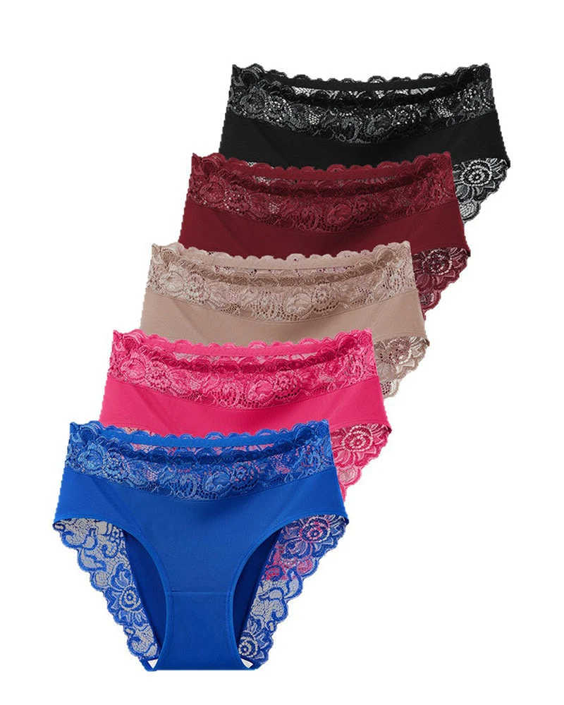 Culotte Sexy Dentelle Taille Moyenne-5