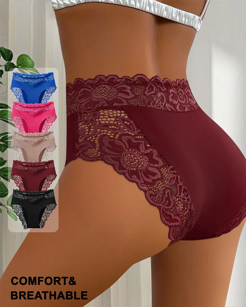 Culotte Sexy Dentelle Taille Moyenne-3