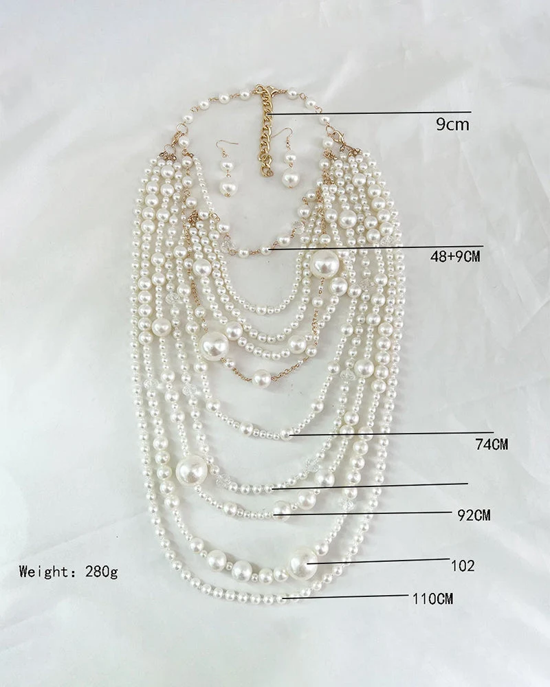 Collier Multi-Couches Long Perle