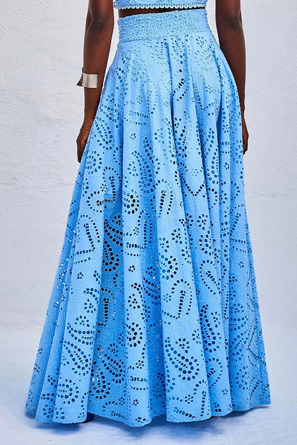 Ensemble Larissa™ : Top Brodé et Jupe Maxi Taille Haute