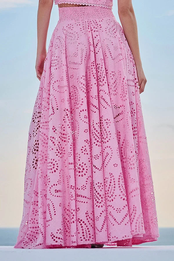 Ensemble Larissa™ : Top Brodé et Jupe Maxi Taille Haute