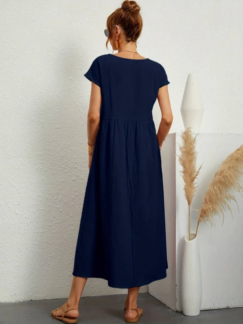 Clara | Robe Midi Fluide à Poches