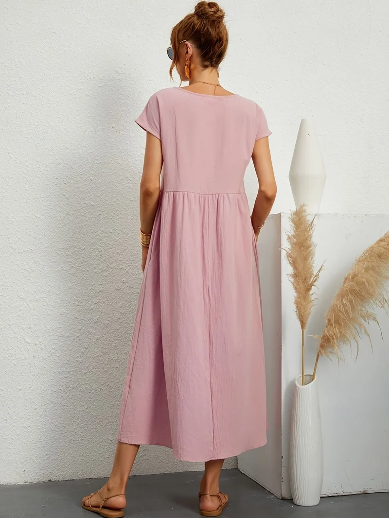 Clara | Robe Midi Fluide à Poches