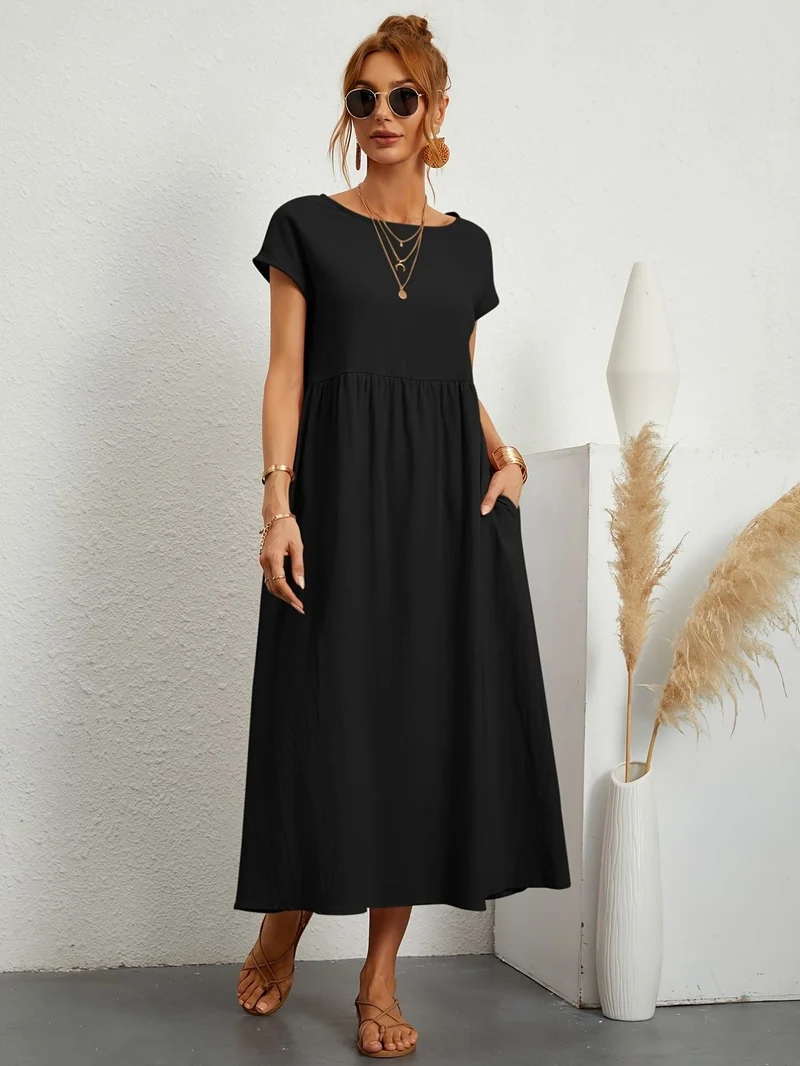 Clara | Robe Midi Fluide à Poches